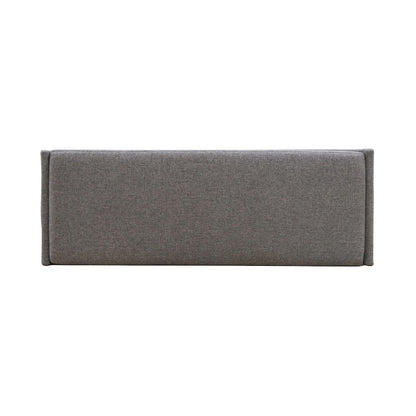 Grey Linen Upholstered Dining Bench with Removable Cushion - Satin Walnut