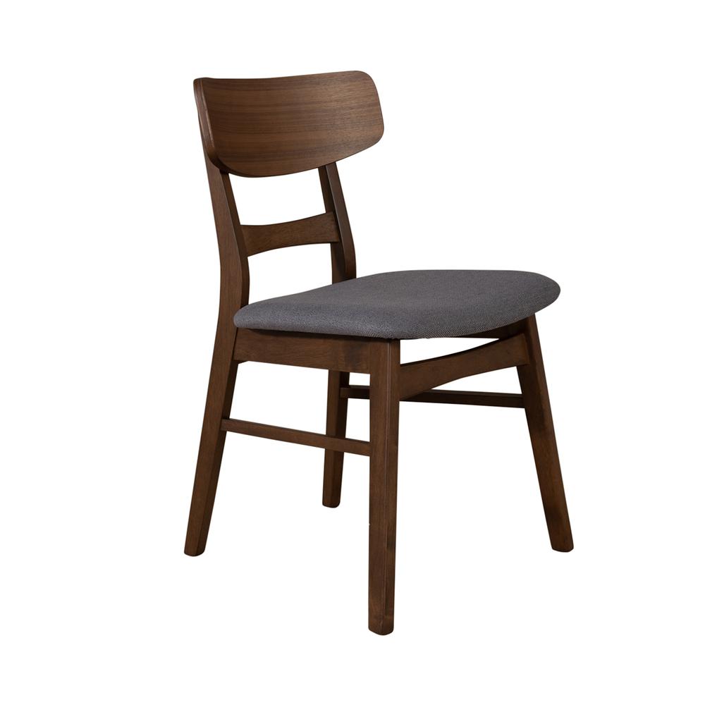 Panel Back Side Chair- Grey (RTA)- Set of 2 Contemporary Brown