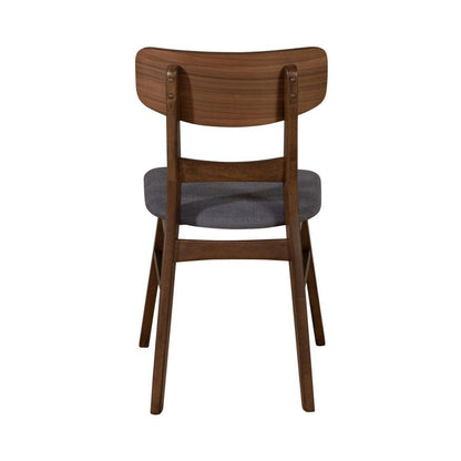 Space Savers Panel Back Side Chair- Grey (RTA) in Satin Walnut