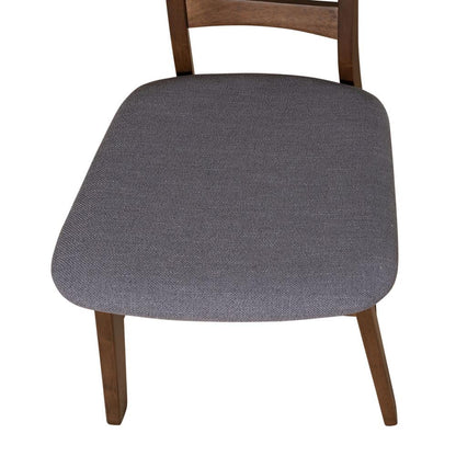 Space Savers Panel Back Side Chair- Grey (RTA) in Satin Walnut