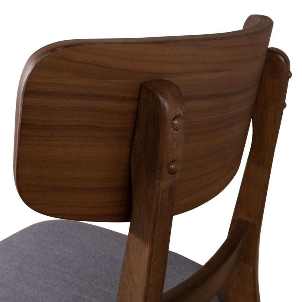 Space Savers Panel Back Side Chair- Grey (RTA) in Satin Walnut