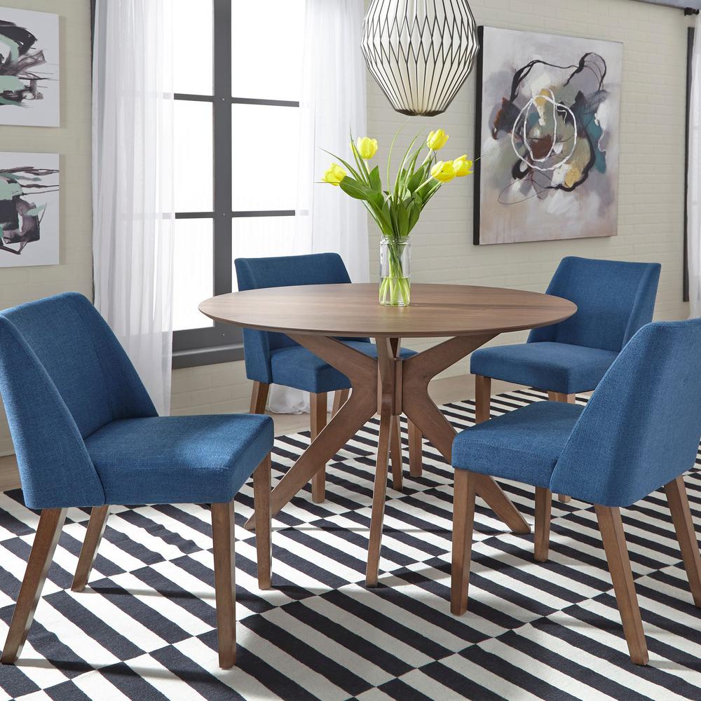 Space Savers Round Pedestal Table in Satin Walnut