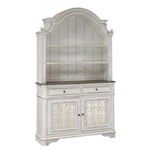 Traditional Rubberwood Hutch & Buffet with White Oak & Birch Veneers