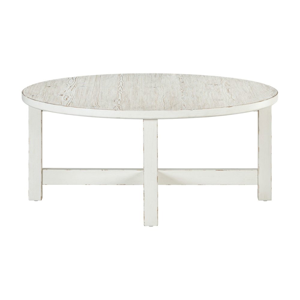 Opt 3 PcLiving Room Set Round Cocktail Table, 2 End Tables Farmhouse