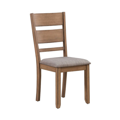 3 Piece Drop Leaf Table Dining Room Set with 2 Slat Back Side Chairs - Sandstone