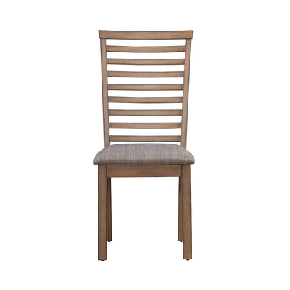 5 Pc Trestle Leaf Table Dining Room Set with 4 Ladder Back Side Chairs-Sandstone