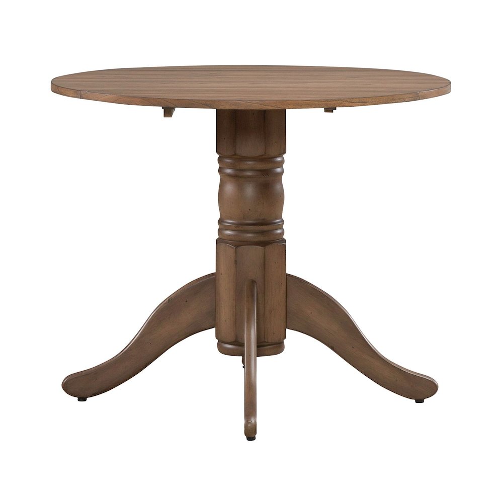 3 Piece Drop Leaf Table Dining Room Set with 2 Slat Back Side Chairs - Sandstone