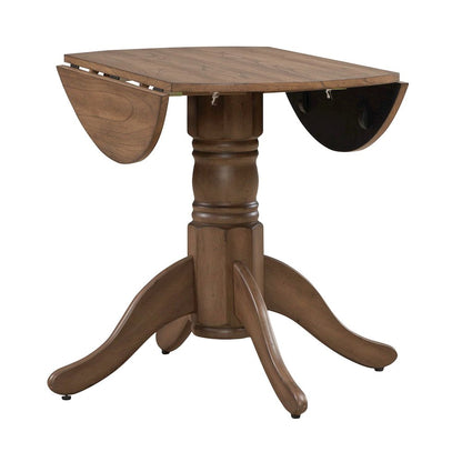 3 Piece Drop Leaf Table Dining Room Set with 2 Slat Back Side Chairs - Sandstone