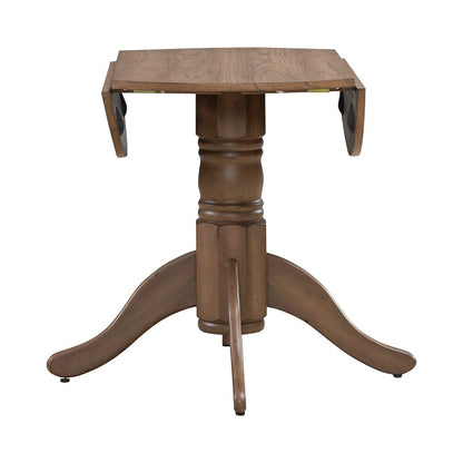 3 Piece Drop Leaf Table Dining Room Set with 2 Slat Back Side Chairs - Sandstone