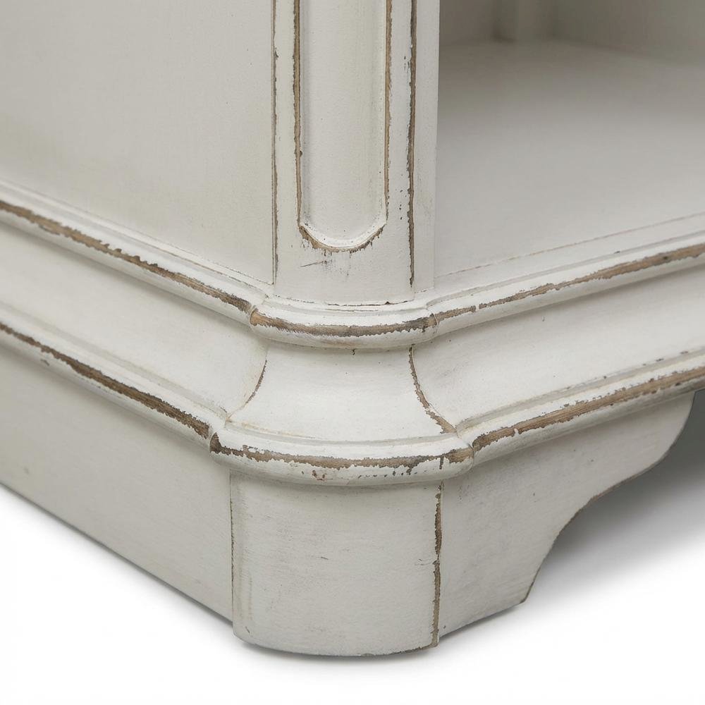 Antique White Nightstand with Single Drawer and Elegant Finish