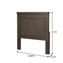 Rock Beaten Brown Twin Panel Headboard with Saw Cuts Rustic Solid Wood Design