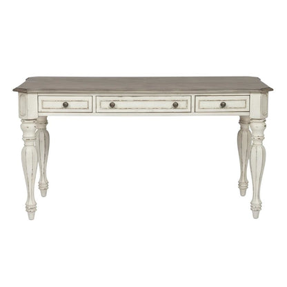 Antique White Writing Desk With Rubberwood And Oak Veneers For Home Office