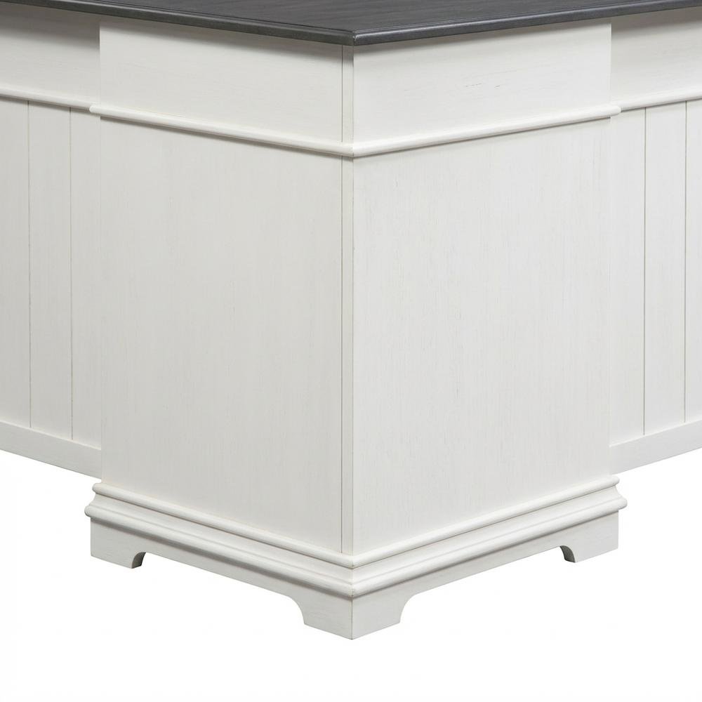 L Shaped Desk Set In White With Charcoal Top For Modern Office Spaces