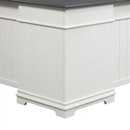 L Shaped Desk Set In White With Charcoal Top For Modern Office Spaces