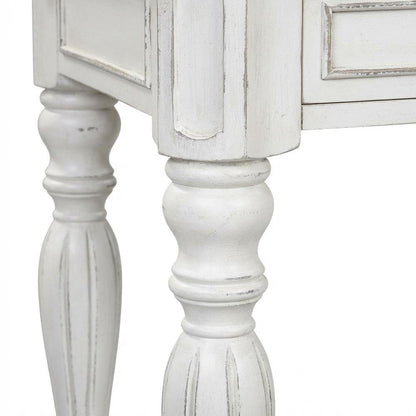 Antique White Lift Top Writing Desk With Rubberwood And Veneers