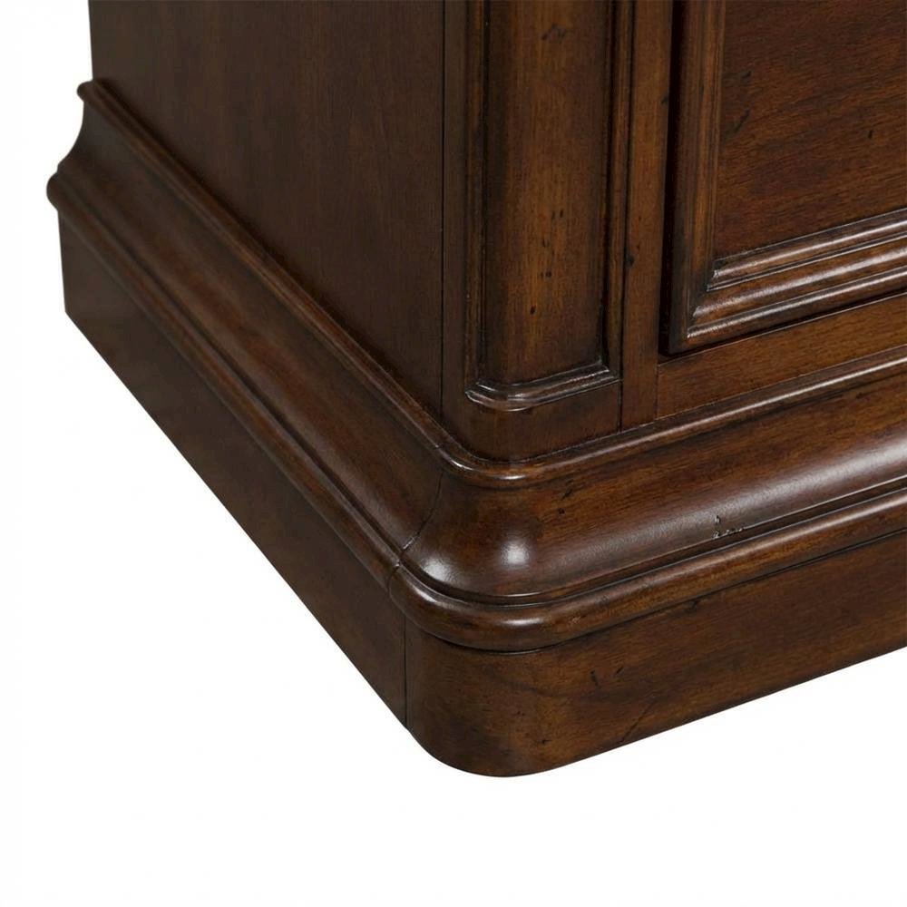 Cognac Executive Media Lateral File With Traditional Style