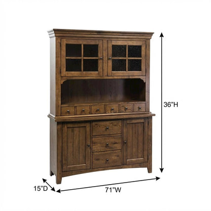 Traditional Rubberwood and White Oak Buffet with Ample Storage