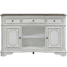 Rubberwood Solid Wood Buffet Cabinet with Storage and Drawers Sideboard, White