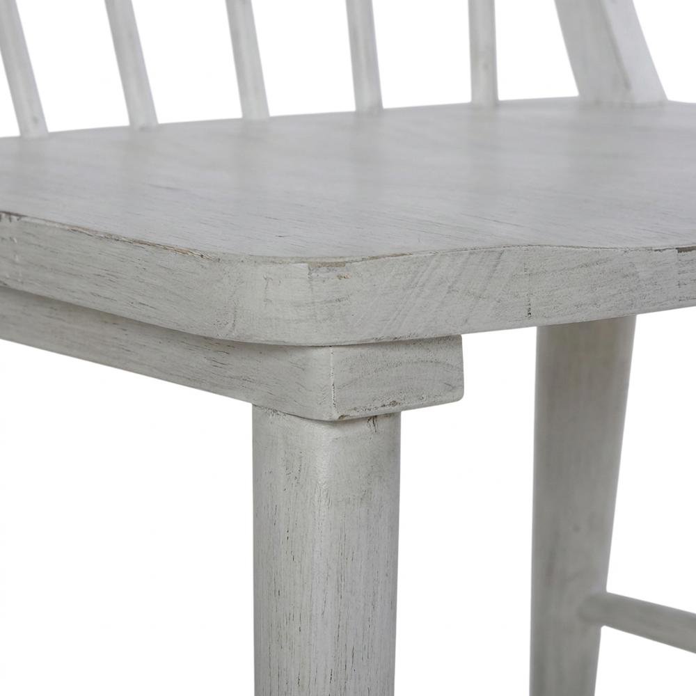 Pine Windsor Dining Chairs for Kitchen, Riverstone White & Tobacco, Set of 2