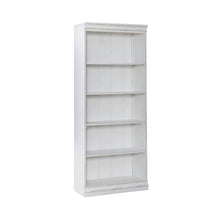 Magnolia Manor Stepped Bookcase Wall - Antique White & Weathered Bark