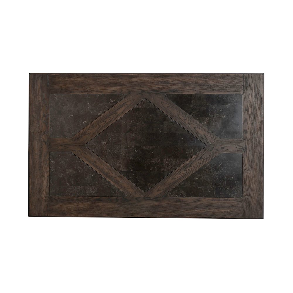 3 Pc Living Room Set - Stone Top Cocktail Table, 2 End Tables - Brown Oak Wood