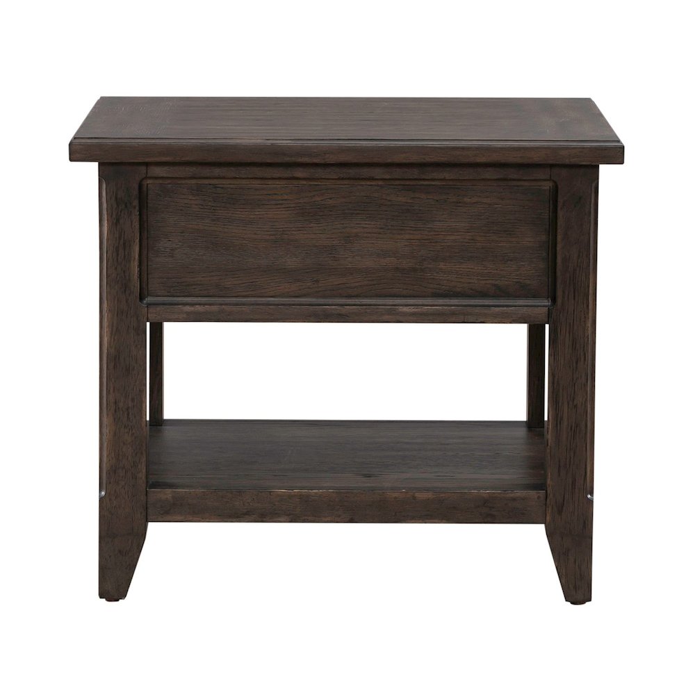 3 Pc Living Room Set - Stone Top Cocktail Table, 2 End Tables - Brown Oak Wood