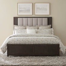Modern Edge King Upholstered Bed, Dresser & Mirror Bedroom Set - Caffe