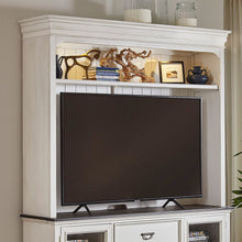 Allyson Park Entertainment Center - Wirebrushed White with Charcoal Tops
