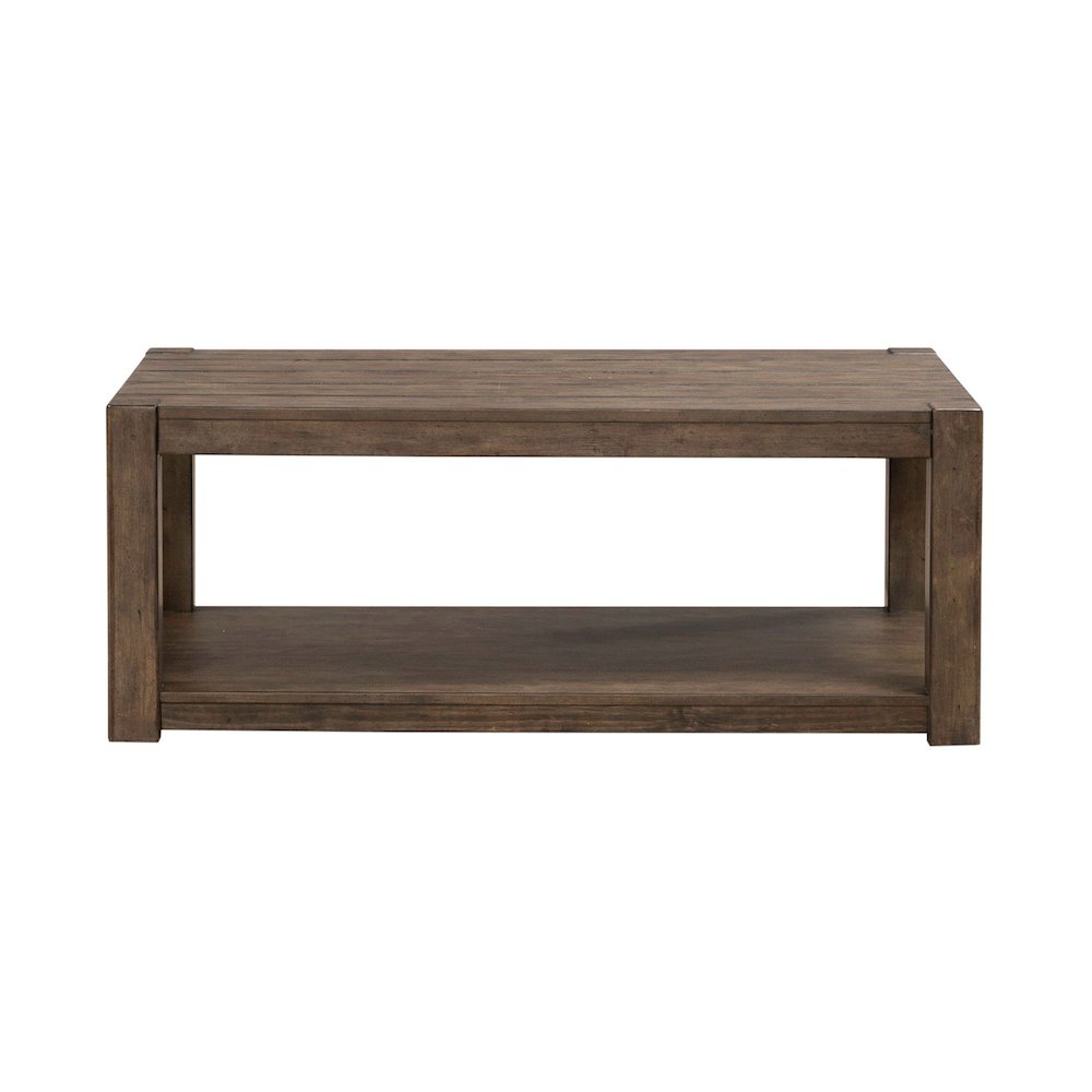 3 Piece Set - Rectangular Cocktail Table, 2 End Tables - Cobblestone Brown