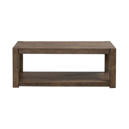 3 Piece Set - Rectangular Cocktail Table, 2 End Tables - Cobblestone Brown