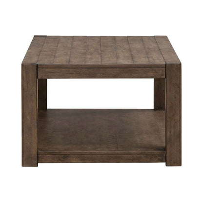 3 Piece Set - Rectangular Cocktail Table, 2 End Tables - Cobblestone Brown