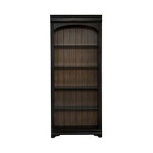 2 Piece Bunching Bookcase Set for Home Office - Aged Charcoal,Rub Thru & Caramel