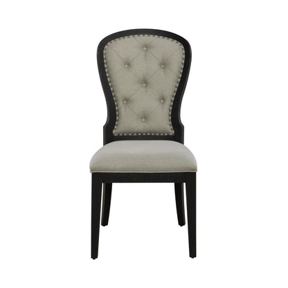 Uph Tufted Back Side Chair - Black - Set of 2 Traditional Multi