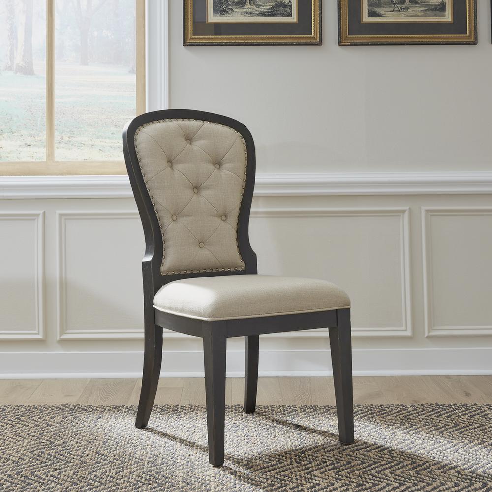 Uph Tufted Back Side Chair - Black - Set of 2 Traditional Multi