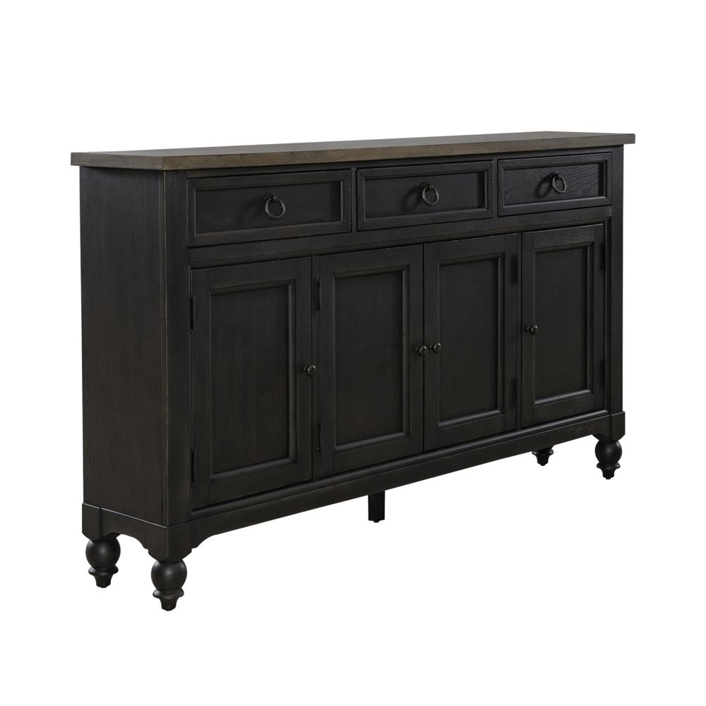 Americana Farmhouse Hall Buffet- Black in Dusty Taupe