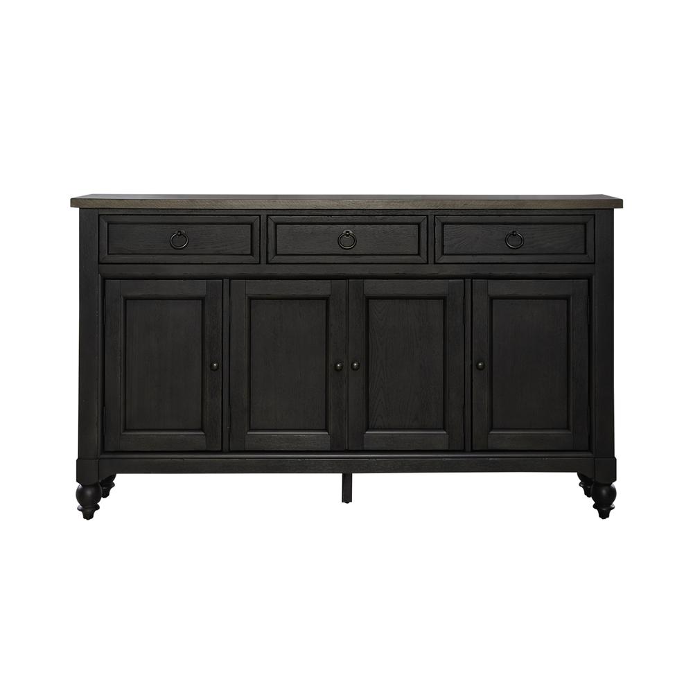 Americana Farmhouse Hall Buffet- Black in Dusty Taupe