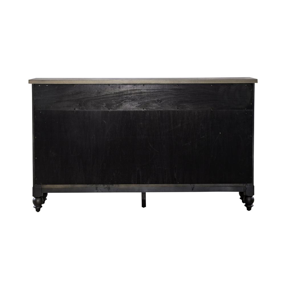 Americana Farmhouse Hall Buffet- Black in Dusty Taupe