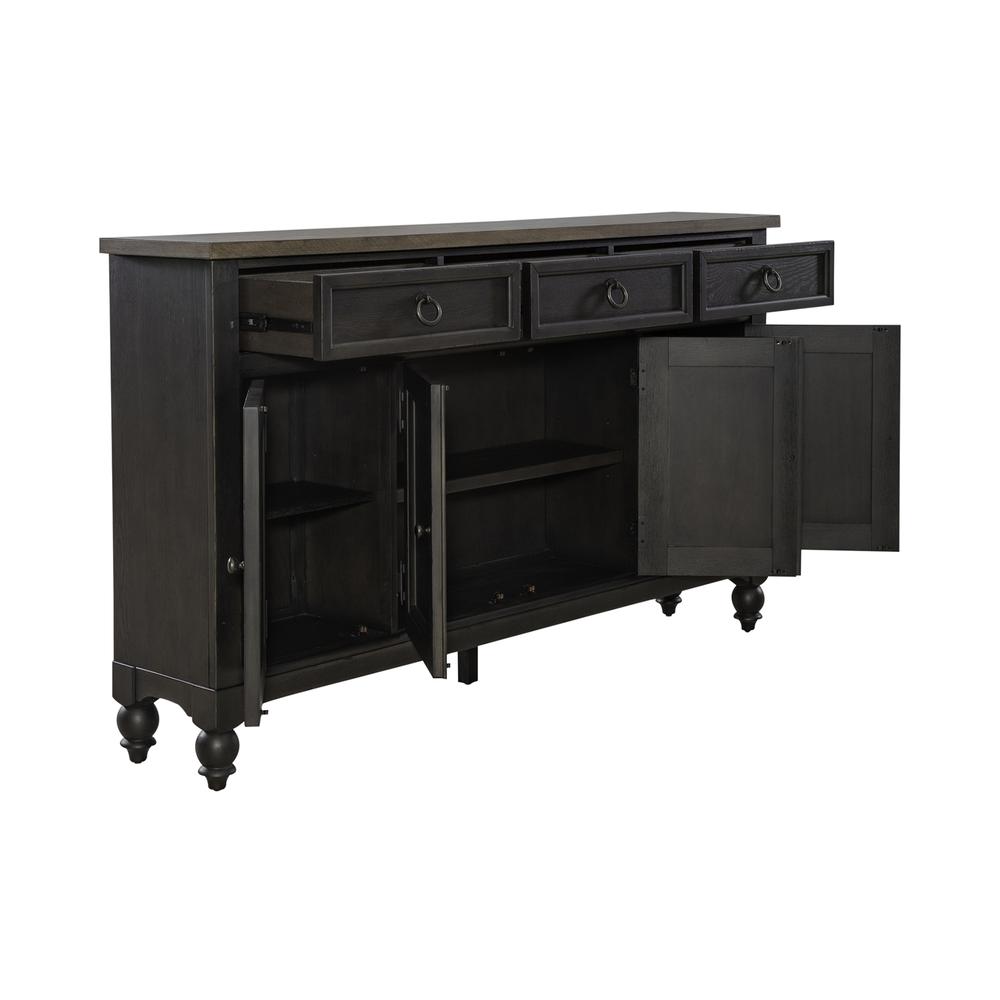 Americana Farmhouse Hall Buffet- Black in Dusty Taupe