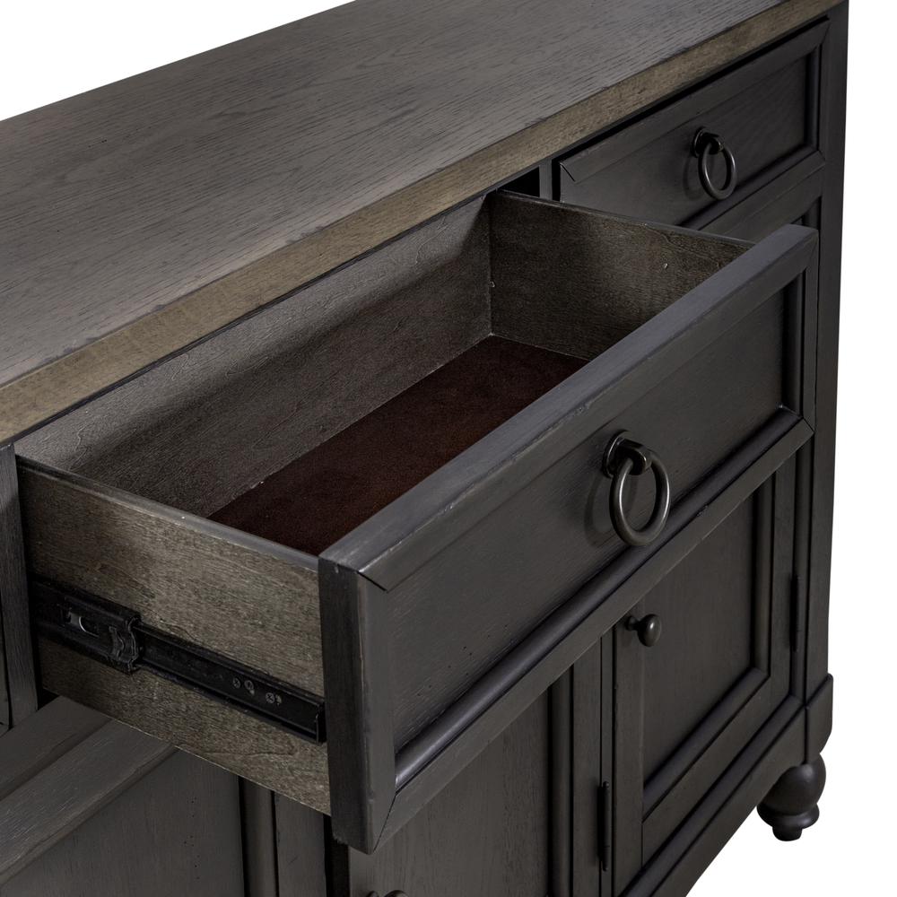 Americana Farmhouse Hall Buffet- Black in Dusty Taupe