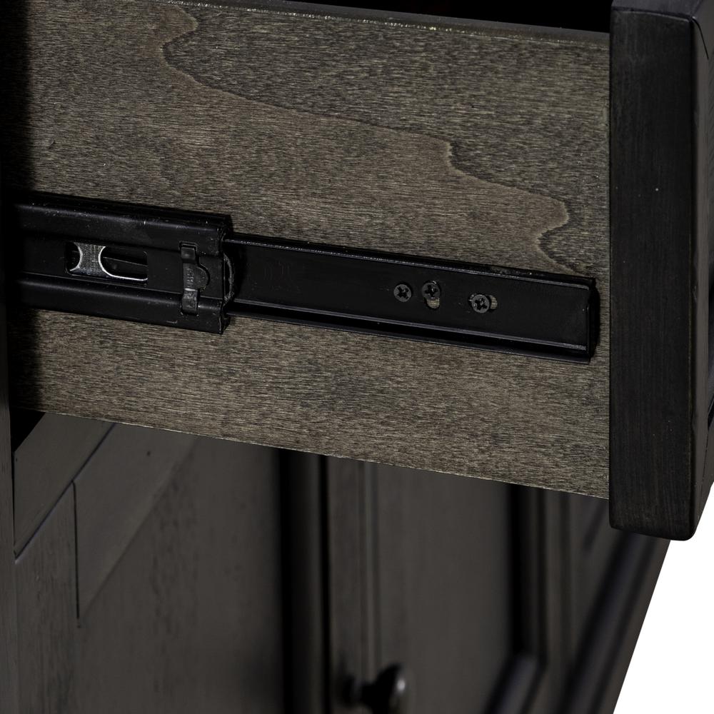 Americana Farmhouse Hall Buffet- Black in Dusty Taupe