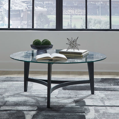Capri Glass Top 3 Piece Set - Cocktail Table, 2 End Tables - Espresso