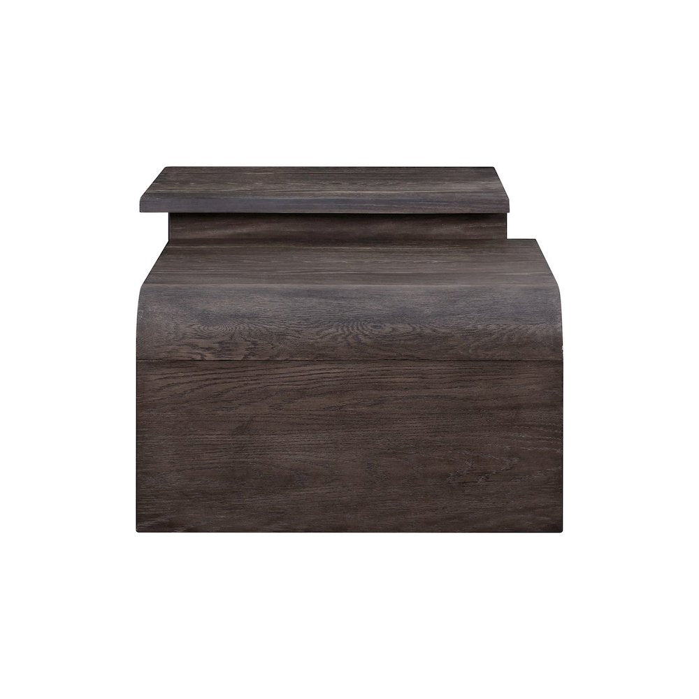 Living Room 3 PcSet Rounded Waterfall Edge Geometric Design - Espresso Oak Wood