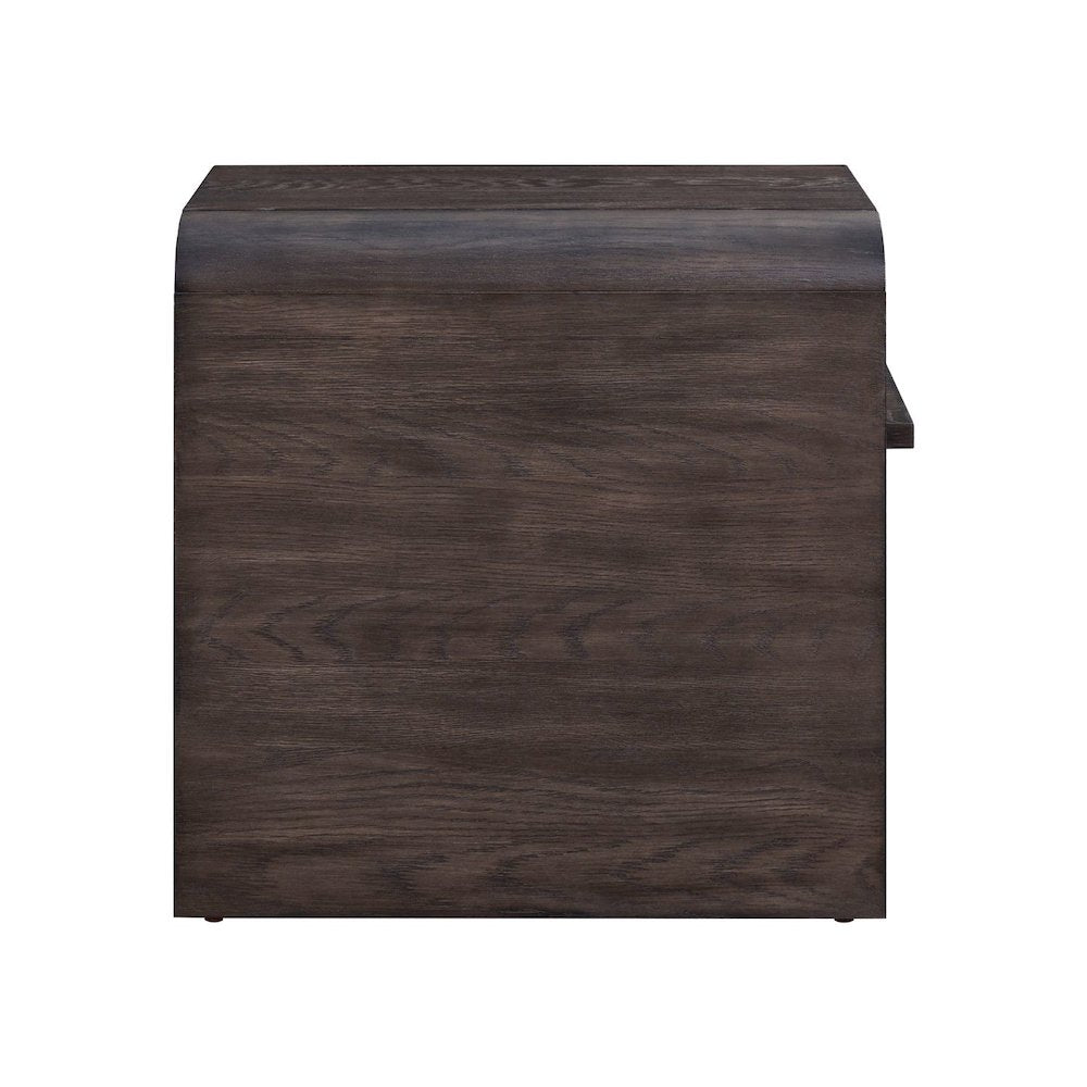 Living Room 3 PcSet Rounded Waterfall Edge Geometric Design - Espresso Oak Wood