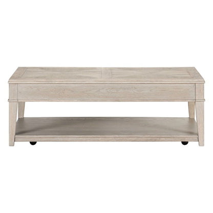 3 PcLiving Room Set Drawer Cocktail Table, 2 End Tables - White Oak Wood