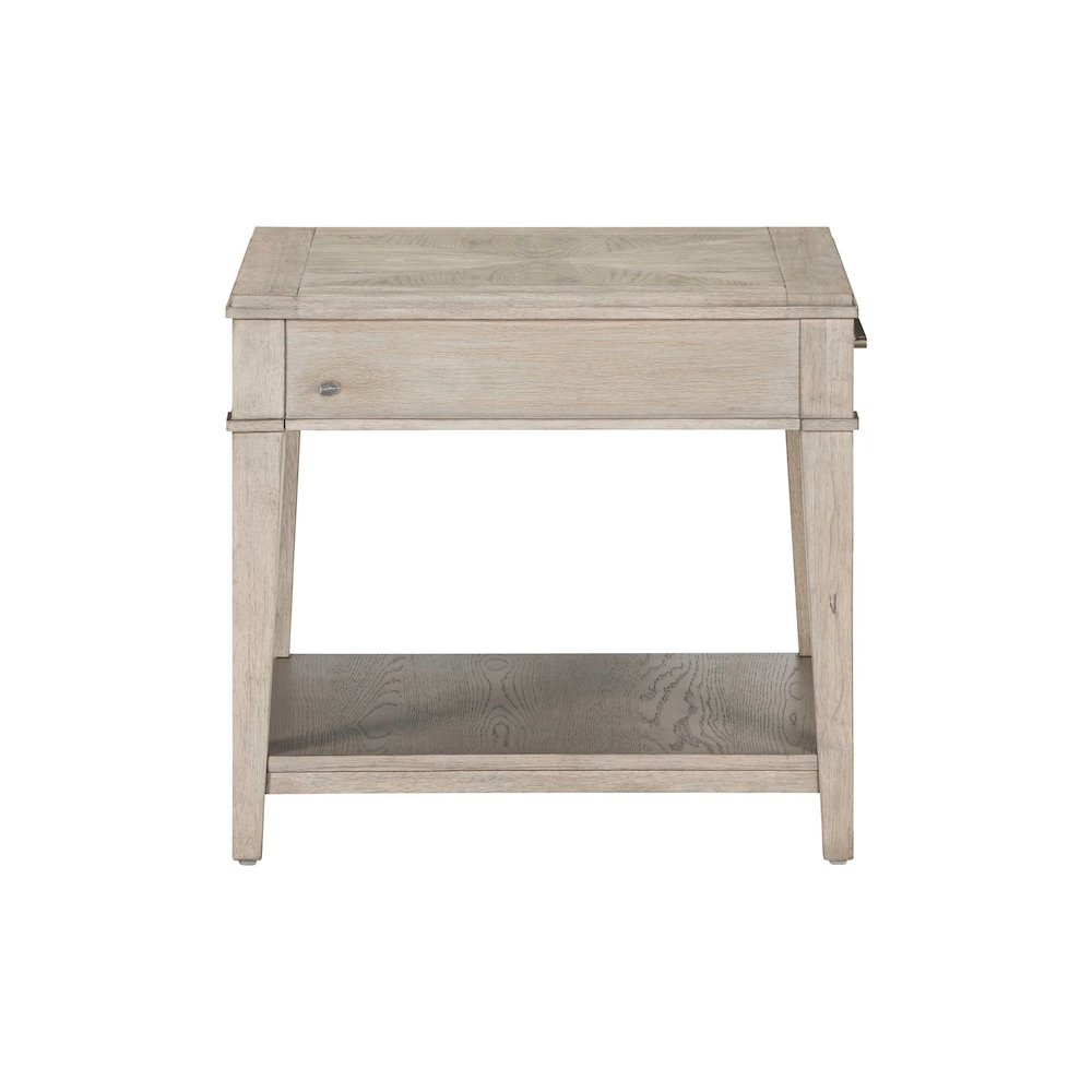 3 PcLiving Room Set Drawer Cocktail Table, 2 End Tables - White Oak Wood