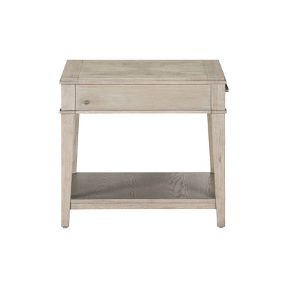 3 PcLiving Room Set Drawer Cocktail Table, 2 End Tables - White Oak Wood