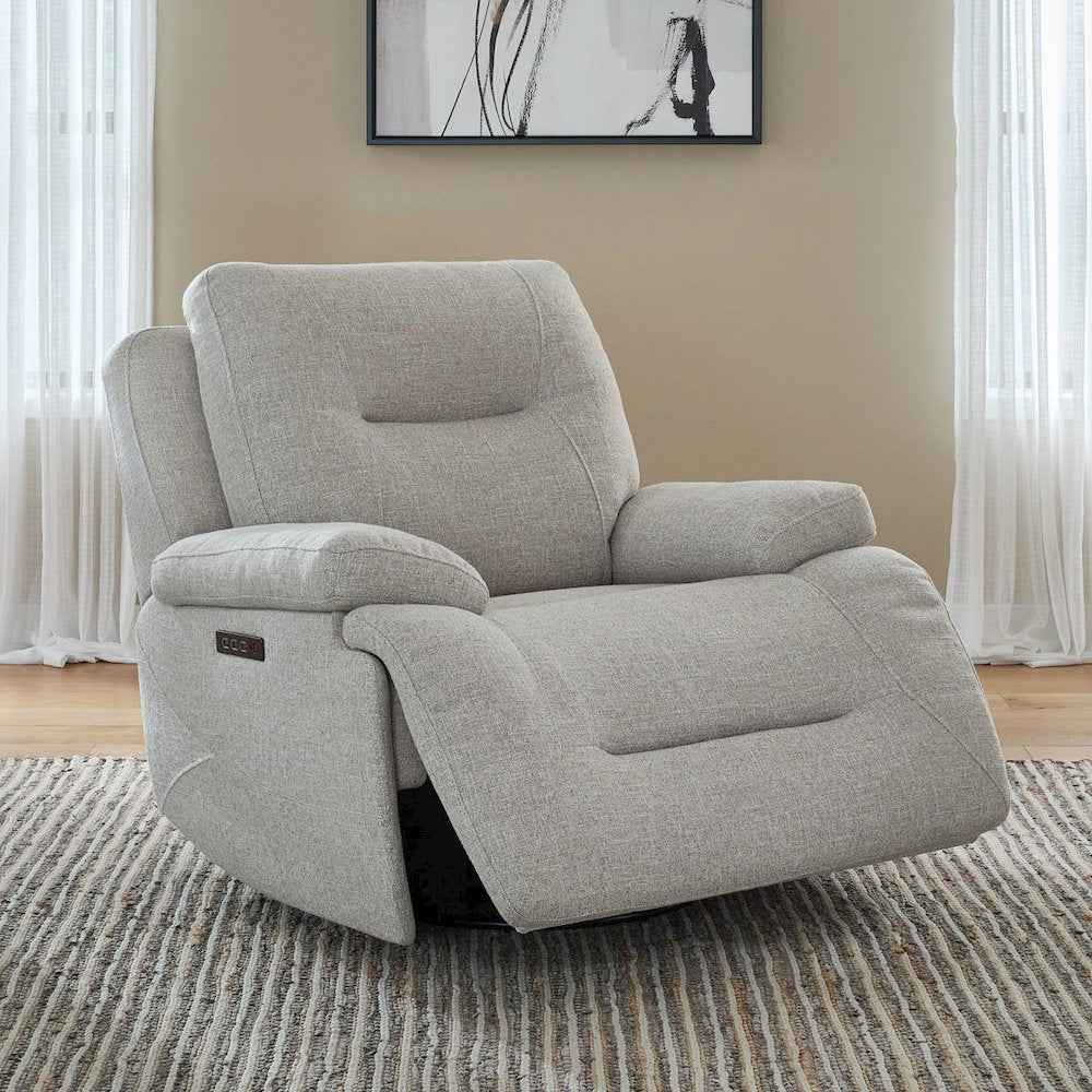 Power Recline Sofa & Recliner  with Charging Ports - Nathan Ginger Fabric