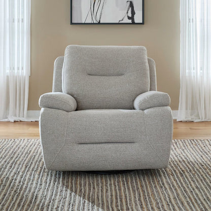 Recliner Armchair with Power Recline, Charging Ports - Nathan Ginger Fabric