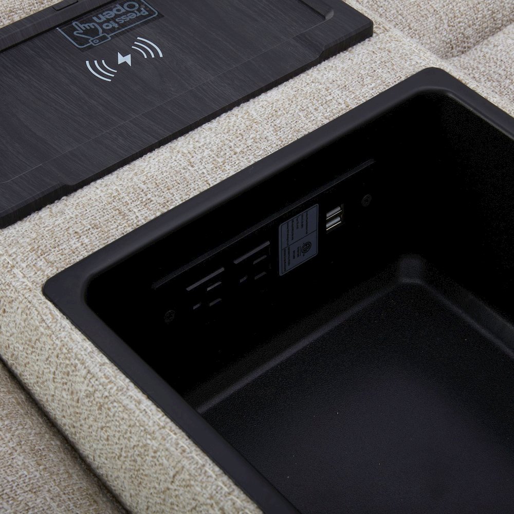 Power Recline Sofa & Loveseat  with Charging Ports - Nathan Ginger Fabric