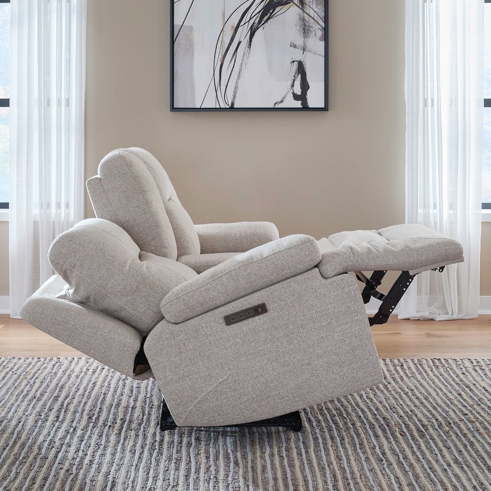 Power Recline Sofa & Loveseat  with Charging Ports - Nathan Ginger Fabric